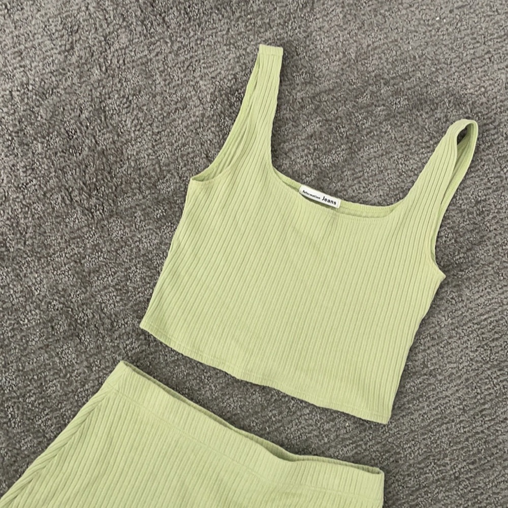 Reformation green top&skirt set
